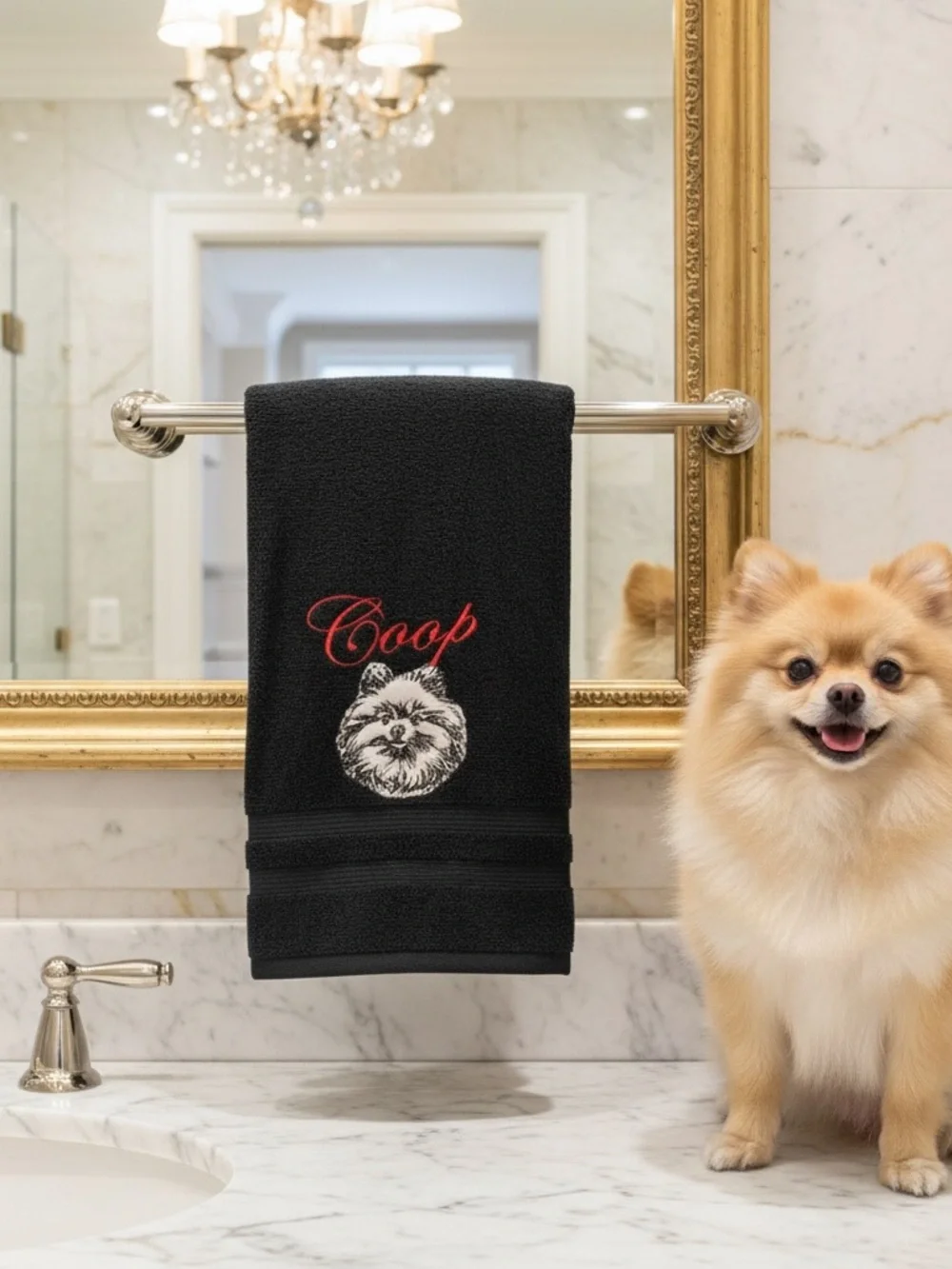 Hand Personalized Embroidered Towel your pet’s name dog, cat horses, any pet